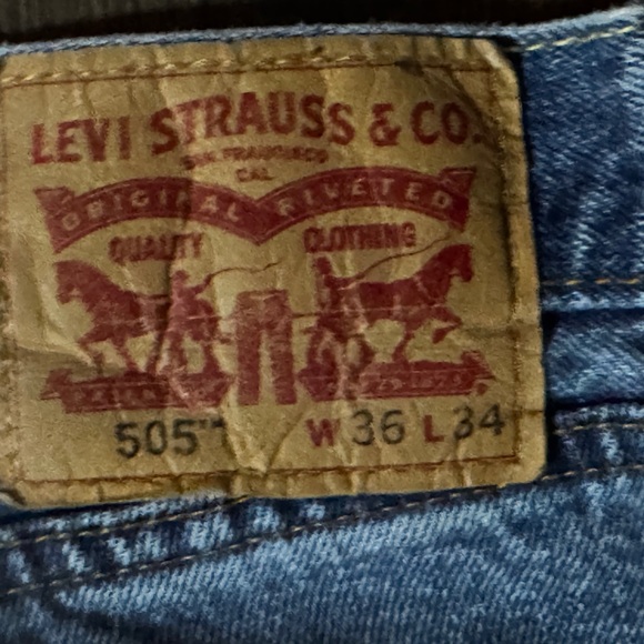 Levi’s Mens 505 Vintage Blue Denim Jeans 90s Sz 36x34 - Picture 6 of 7
